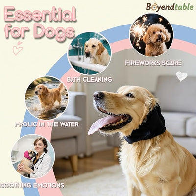 Dog Ear Muffs Noise Protection Doggie Hush Covers Cancelling Headphones,for Dogs Anxiety Bath Swimming (Rose red, M)