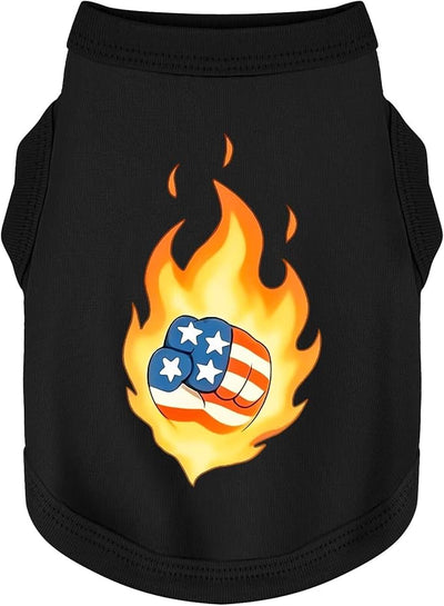 Discover Cozy Cotton Canine Wear: Soft, Lightweight, and Breathable Dog Shirt Vest, Keeping Your Furry Friend Warm and Comfy! Fist Flag 4XL
