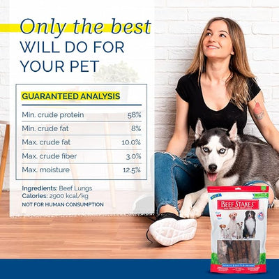 PCI Pet Center, Inc. - Beef Stakes 100% Natural Dog Treat 1lb. Bag