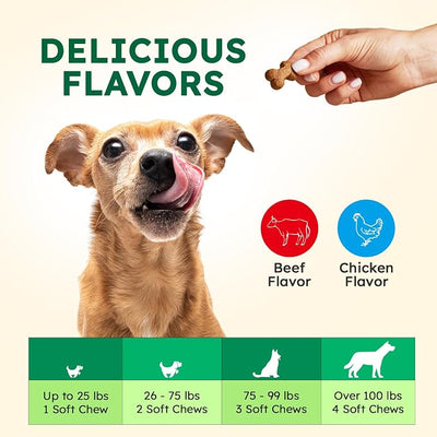 OKKOBI Anal Gland Chews 150Pcs - Chicken Flavor - Digestive Support for Dogs - Formula with Fiber, Natural Ingredients & Vitamins - Classic Chicken