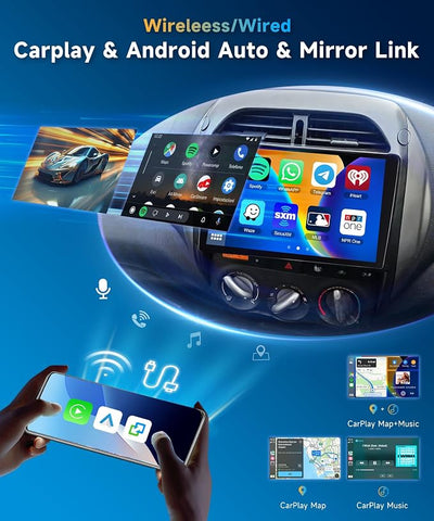 5G WiFi Car Radio for Toyota RAV4 2003-2005 with Wireless Carplay/Android Auto,Android Car Stereo 9 Inch Touch Screen GPS DSP Bluetooth FM/RDS Mirror Link SWC Backup Camera 2+64G