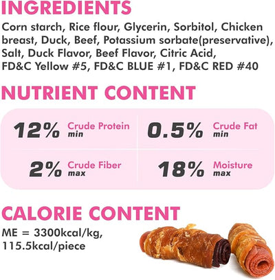 Chicken Duck Beef Meat Rolls Dog Treats 21.16 oz & Chicken Wrapped Rawhide Sticks 14.1oz