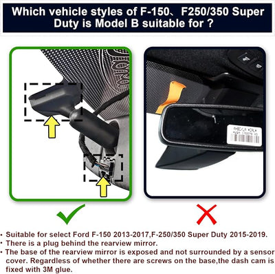 Mangoal Front 4K Rear 1080P Dash Cam for F150 2013-2017 F250-F450 2015-2019 | F250 F350 F450 Super Duty 2015-2019, OEM Style, XLT Lariat King Ranch Raptor, UHD 2160P Video, WiFi & App, 128GB Card(B)