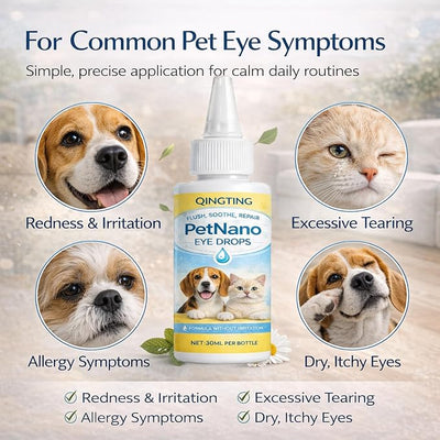 Petnano Eye Drops, Gentle Daily Eye Care, for Dogs & Cats, Supports Eye Comfort & Clarity, Easy-to-Use Dropper, 30ml / 1 fl oz (1)