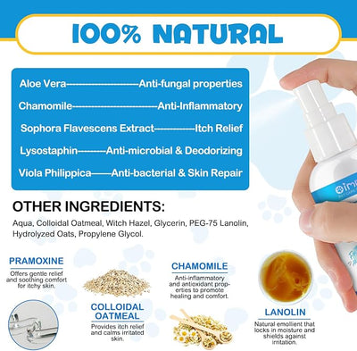 Anal Gland Spray for Dogs 120ml | Dog Anal Gland Support with Aloe Vera & Chamomile, Helps Relieve Discomfort, Deter Scooting, Reduce Odors & Soothe Irritation, 4.4 Fl Oz