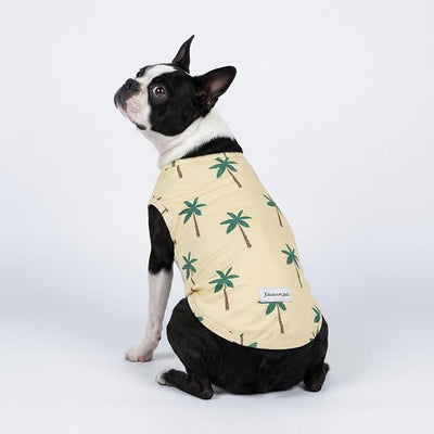 Fitwarm 2 Pack Toucan & Palm Tree UPF 50+ Sun UV Protection Dog Shirt, Lightweight Cooling Vest, Quick Dry Summer Clothes for Small Dogs Boy Girl, Pet Outfit, Green, Beige, Medium
