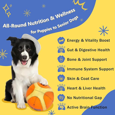 NATURE TARGET Dog Multivitamins for Overall Health with Minerals, Immune Support, Digestive Health, Joint, Hip, Skin & Coat Care with Probiotics, Glucosamine, Enzymes, 120 Freeze Dried Chews | 40+ Active Nutrients with Glucosamine, Omega-3, Probiotics ...
