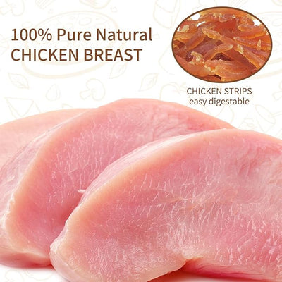 Dog and Cat Treats, Chicken Strips, Grain Free Soft Chewy Training Rewards 10.6 OZ