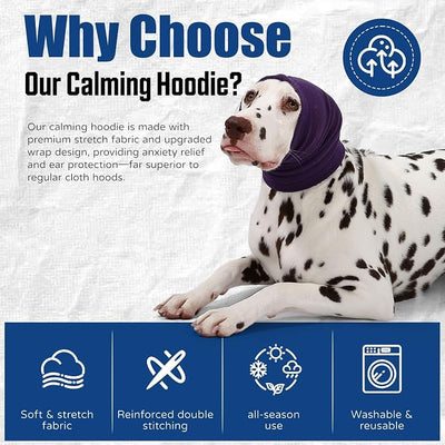 Dog Calming Hoodie Quiet Head Cover Sleeves Anxiety Relief/Noise Protection - Grooming - Thunder - Fireworks