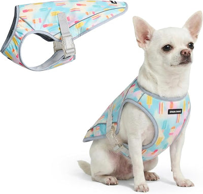Spark Paws Dog Cooling Vest - SPF 50 UV Sun Protection - Summer Heat Relief Gear for Dogs, Lightweight, Evaporative Cooling - Dog Anxiety Relief Vest During Hot Days - Popsicles - Size M