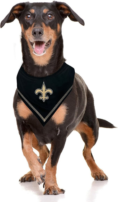 Pets First NFL New Orleans Saints TIE Bandana, Size Small/Medium. Dog Bandana Scarf Bib for Pet Cat Dog. The Ultimate Game-Day, Party Bandana