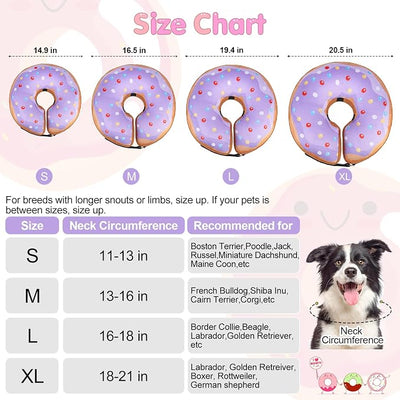 BEAUTYZOO Dog Cone Alternative After Surgery for Large Medium Small Dogs, Soft Inflatable Cone Collar for Dogs Cats, Pet Neck Donut E Collar Dog Recovery Collars to Stop Licking, Purple Donut, S