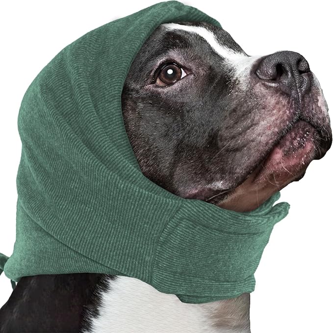 Nanaki Soft Dog Calming Hoodie Anxiety Relief Dog Ear Muffs Noise Protection Doggy Head Wrap Hematoma Fireworks Doggy Ear Cover for Bath Blow Drying Pet Head Cover Noise Cancelling Sleep Help Headband