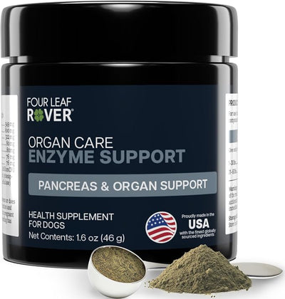 Four Leaf Rover Organ Care - Dog Digestive Support with Digestive Enzymes and Probiotics - Supports a Healthy Liver - Veterinarian Formulated - 30 Day Medium Dog Supply