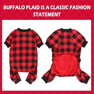 Dog Fleece Sweater Buffalo Plaid Clothes Small Dog Sweater Soft Thickening Warm Puppy Clothes Sweaters for Dogs Girl & Boy(XXS)