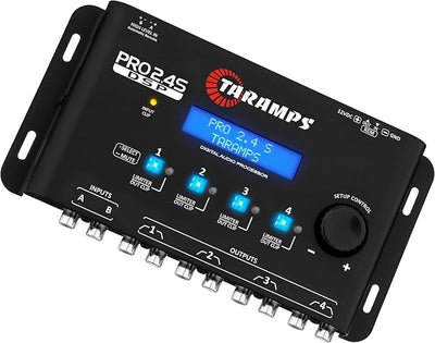 Taramp's Pro 2.4S DSP Crossover full Digital Signal Processor and Equalizer with sequencer 15-band Graphic Equalization 12 preset EQ 2-Channel in and 4-Channel Out