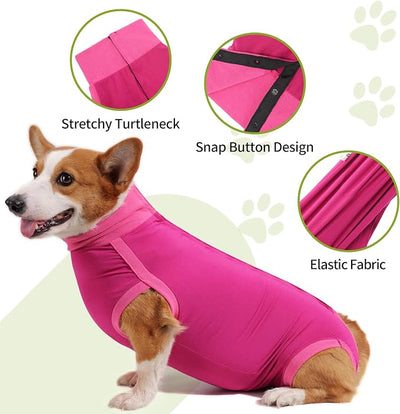 Dotoner Dog Surgery Recovery Suit Dog Suit for Male Female Neuter Anti-Lick Abdominal Wounds Bite Protective Outfit Alternative E-Collar & Cone Breathable Spay Suit for Medium Large Dogs