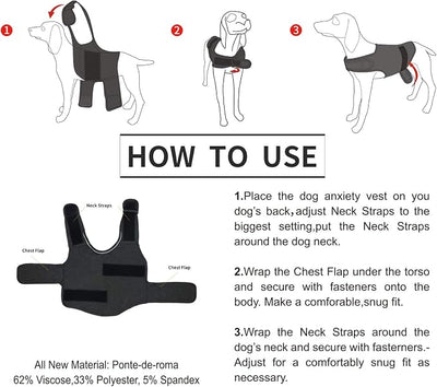 Comfort Dog Anxiety Relief Coat, Dog Anxiety Calming Vest Wrap for Thunderstorm,Travel,4th of July Fireworks,Vet Visits,Separation Anxiety Relief for Dogs (L., Navy)
