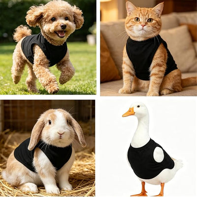 Solid Color Dog Shirts Blank Pet Apparel Cotton Small Animal Outfit Puppy Clothes Yorkie Chihuahua Costume (Neck Girth 12.99'')