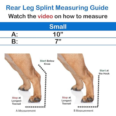 Standard Rear Splint for Dogs with Injuries, Arthritis, Fractures or Sprains, Durable & Lightweight Rear Splints for Rehability Treatment & Post-Surgery Protection for Pets - S