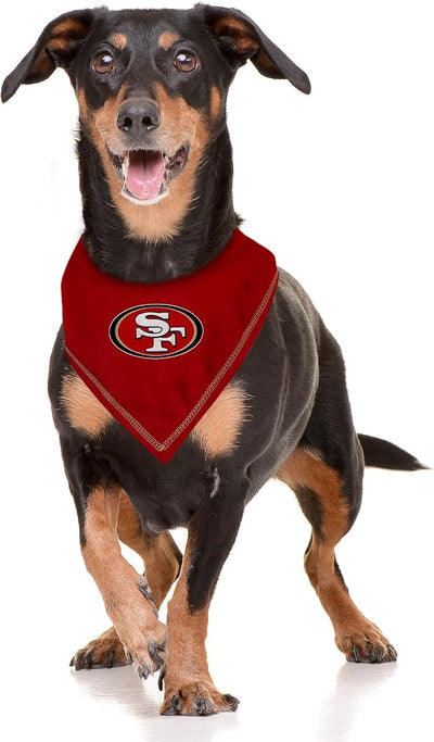 Pets First NFL SAN Francisco 49ERS TIE Bandana, Small/Medium. Dog Bandana Scarf Bib for Pet Cat Dog. The Ultimate Game-Day, Party Bandana (SAN-3550-S-M)