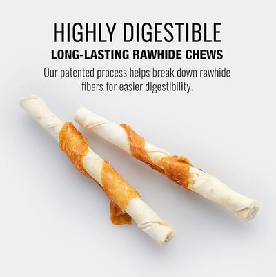 Good ‘n’ Fit Twist Sticks Made with Real Venison, 15 Count, Treat Your Dog to Long-Lasting and Highly Digestible Rawhide Chews