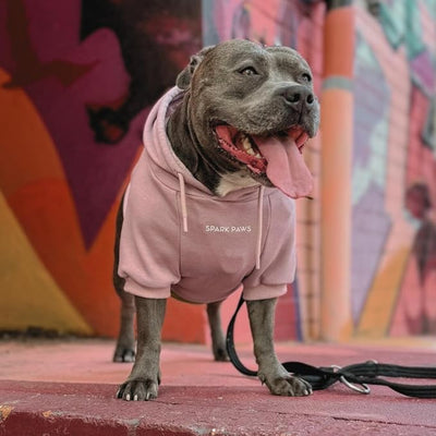 Spark Paws Dog Hoodie – Premium Dog Sweater for Small, Medium, and Large Dogs | Warm Outfits for French Bulldogs, Pitbull, Puppy, Winter Jacket Alternative - Dusty Pink - M