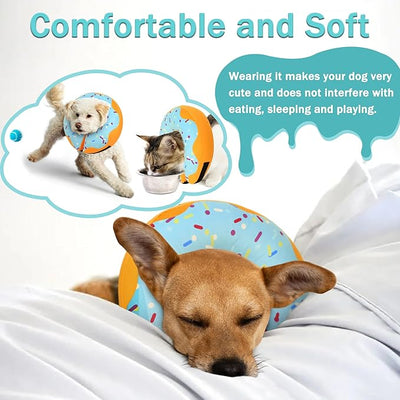Recovery Donut Collar for Dogs & Cat,Inflatable Dog Cone Collar Alternative After Surgery,Soft Cone for Large Medium Small Dog,Adjustable Pet Neck Donut(Blue,Medium)