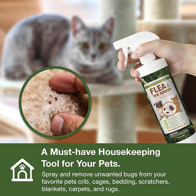 EcoVenger Flea & Tick Removal Spray 16oz for Dogs and Cats | Fleas, Mites, Ticks & Mosquitoes, Eliminates+ Repels+ Housekeeping, Indoors/Outdoors, Plant-Based Formula