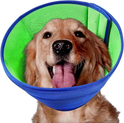 Soft Dog Cone Recovery Collars & Cones After Surgery for Small,Medium Large Dogs,Adjustable Breathable Dog Cone Collar,Protect Pets from Licking Wounds,Soft and Comfortable, Reduce Anxiety (Blue, S)