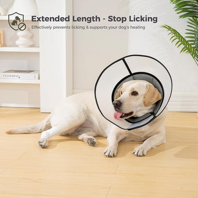Avont Dog Cone Collar After Surgery, Alternative Adjustable Elizabeth Cone for Medium Large Dogs, Comfy Breathable Pet Recovery Collar to Stop Licking -Dark Green(XL)