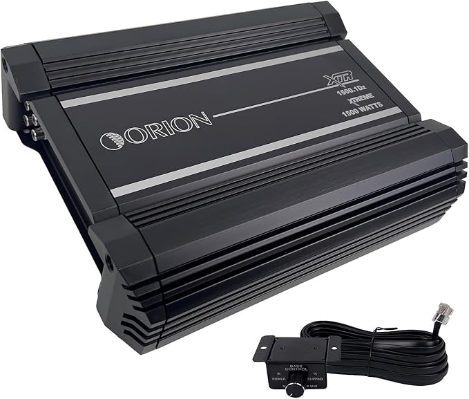 Orion XTR Series XTR1500.1DZ High Power Monoblock Class-D Car Amplifier - 1500W RMS, 1-Ohm Stable, Low-Pass Crossover, Bass Boost Control, MOSFET Power Supply, Bass Knob Included, Made in Korea