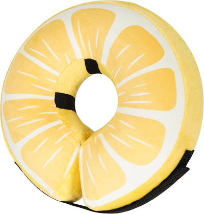 Inflatable Dog Cone Collar for Large Medium Small Dogs, Soft Adjustable Recovery Cone for Dogs Cats,Dog Neck Donut Alternative After Surgery(Lemon,Medium