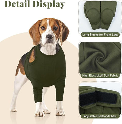 Nanaki Surgery Dog Recovery Suits for Front Legs, Dog Leg Sleeve to Stop Licking, Doggy Anti-Lick Wounds Pants, Pet Wound Cover Protective Sleeves Arm Protector for Injuries & Joint Pain