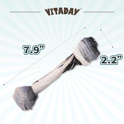 VITADAY 100% Fish Skin Dog Jerky Treats, Bones (L), 3 oz, 1-Pack | Natural dog jerky treats, rawhide alternative, 100% fish skin rich in collagen and omega-3, for all dogs, bones (L), 3 oz