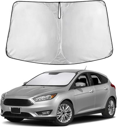 EcoNour Windshield Sunshade Compatible for Ford Focus 2012-2016 2017 2018, Sun Visor for Front Windshield & Window Sun Shade Cover, UV Heat Blocker & Protector, Car Accessories