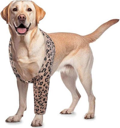 ROZKITCH Dog Surgery Sleeve Front Leg Right Left, Pet Prevent Licking Wound Elbow Knee Protector, Dog Recovery Suit Cone Collar Alternative for Sprain ACL CCL Arthritis Joint Care Brown M