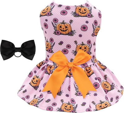 CuteBone Dog Mesh Dress Halloween Puppy Sundress Pet Outfit Summer Fashion for Small Dogs Girl Cat Clothes