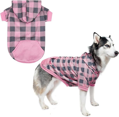 KOOLTAIL Plaid Dog Hoodie Pet Clothes Sweaters with Hat