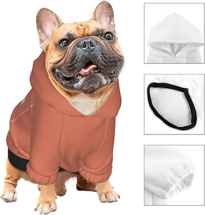 Dog Costume, Custom Dog Hoodie, Dog Name Costume Holiday Pet Pajamas Outfit, Personalized Pet Coat Costumes for Small Medium Large Dogs and Cats for Winter, Coral, S