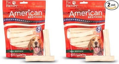 Pet Factory American Beefhide 3-3.5" Mini Rolls Dog Chew Treats - Natural Flavor, 14 Count/2 Pack