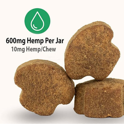 iHeartDogs Hemp Mushroom Chews - Mobility, Calming, Allergy, Lumps, Bumps, Lipomas & Immune Support - Mushroom Blend w/Turkey Tail, Lion’s Mane & Green Lipped Mussels - 60 Ct 600mg Hemp