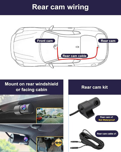 Fitcamx Front 4K+Rear 1080P Dash Cam Adapts for Toyota 4Runner 2025-2026 & Hybrid (HD2-35030), Integrated Factory Look, 2 Way HD Video, WiFi & APP, Loop Recording, G-Sensor, Easy to Set, 128GB Card