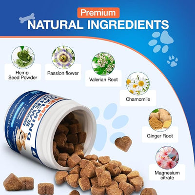 Calming Chews for Dogs(180 Cts), Advanced Неmр Dog Calming Chews, Anxiеty Rеlief Treats Help with Separation, Composure, Barking, Thunderstorms, Strеss Rеlief,