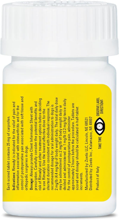Rimadyl (carprofen) Chewables for Dogs, 25 mg, 180 Tablets