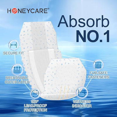 HONEY CARE All-Absorb A27 Male Dog Wrap,Extra Small,50 Count (Pack of 6)