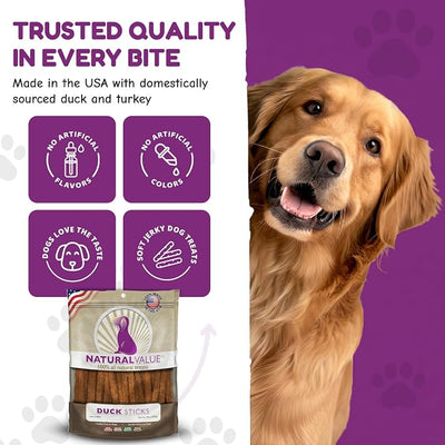 Loving Pets Natural Value All Natural Soft Chew Duck Sticks For Dogs, 14-Ounce