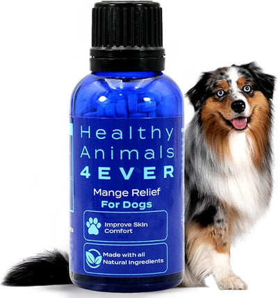 HA4E - Mange Relief for Dogs - Treatment for Itchiness, Scabs, & Hair Loss Caused by Mites - All-Natural, Homeopathic, Non-GMO, Organic, Gluten, Preservative & Chemical Free - 300 Tablets