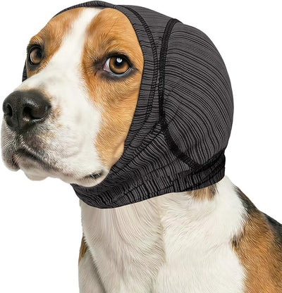IECOii Breathable Dog Calming Hoodie for Fireworks & Thunderstorm Noise Protection, Elastic Dog Head Wrap for Ear Hematoma Care, Quiet Ear Cover Snug Fit Dogs Ear Muffs for Bath & Swimming, L