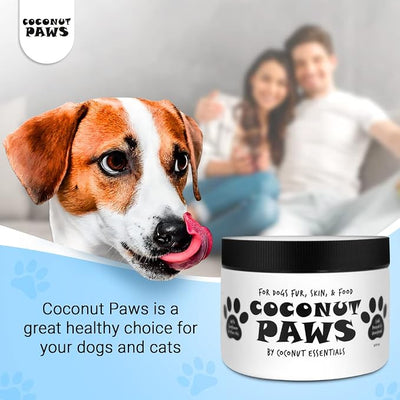 Coconut Paws Coconut Oil for Dogs Skin and Coat, Itching Relief, Hot spot Treatment for Dogs, Hair Loss, aceite de Coco para Perros | w/Olive & Sunflower | Vet Recommended 8oz - COCONUT ESSENTIALS